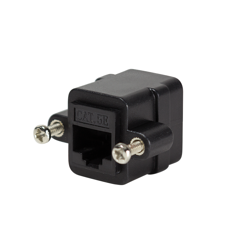 Łącznik kat. 5e RJ45 z kołnierzem montażowym, 2 x gniazdo RJ45