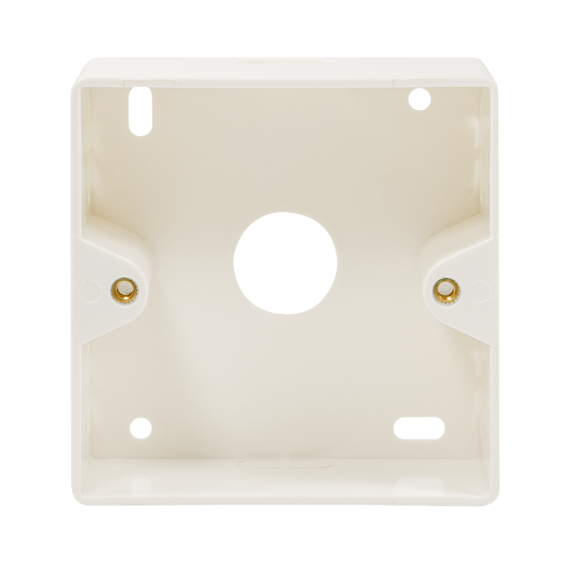 Surface mounting box for faceplates, pure white