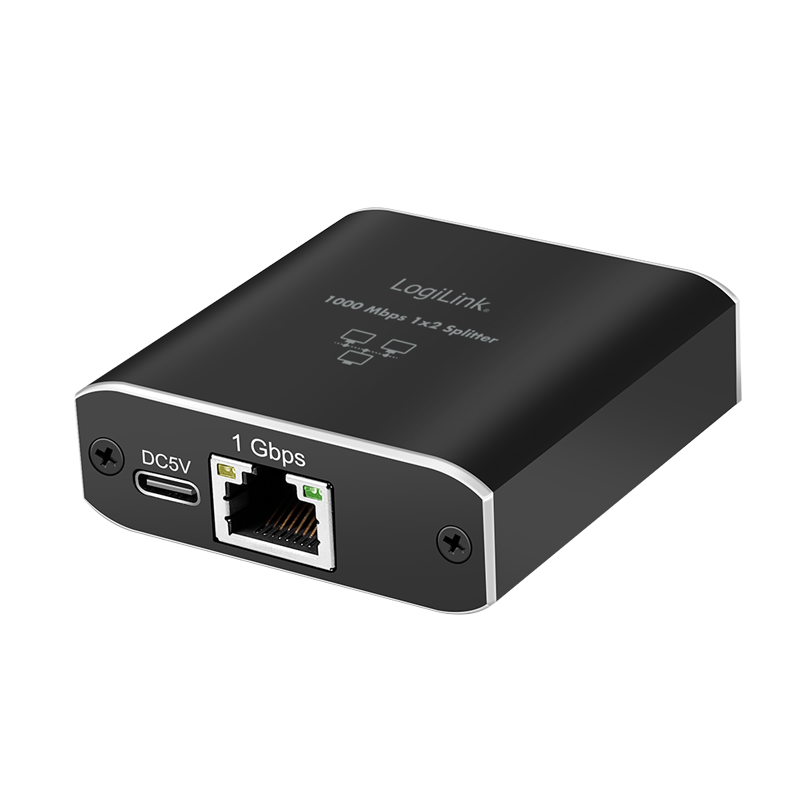 Rozdzielacz Gigabit Ethernet 1 na 2, 1000 Mbit/s, zasilanie USB