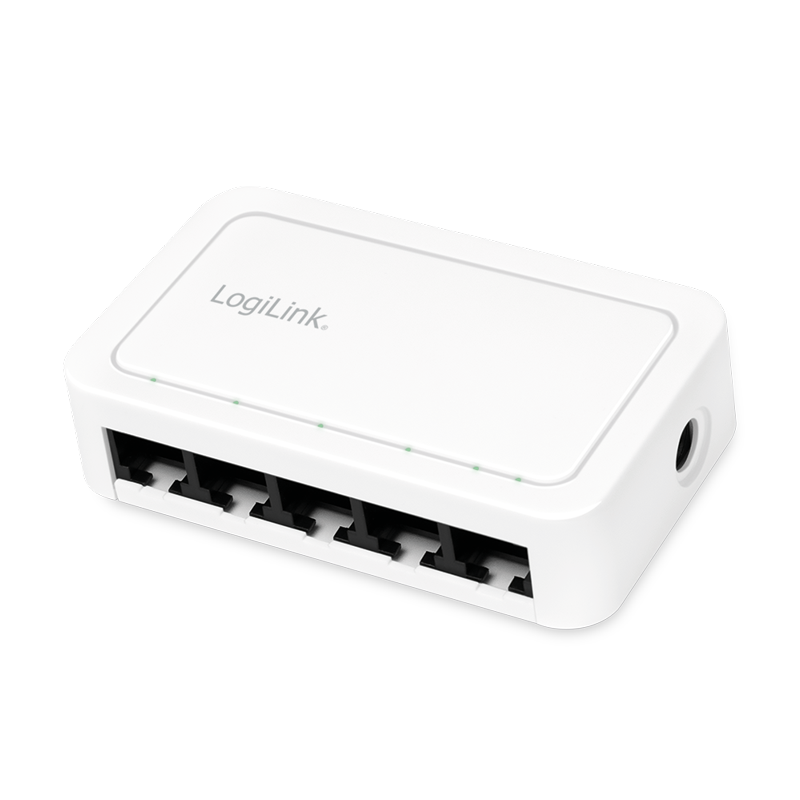 Biurkowy przełącznik sieciowy Gigabit, 5 portów, biały