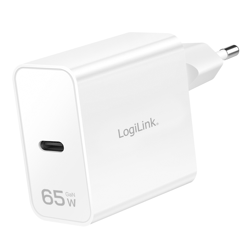USB-C charger, 65 W, GaN, 1-port, 1x USB-C (PD/QC), White