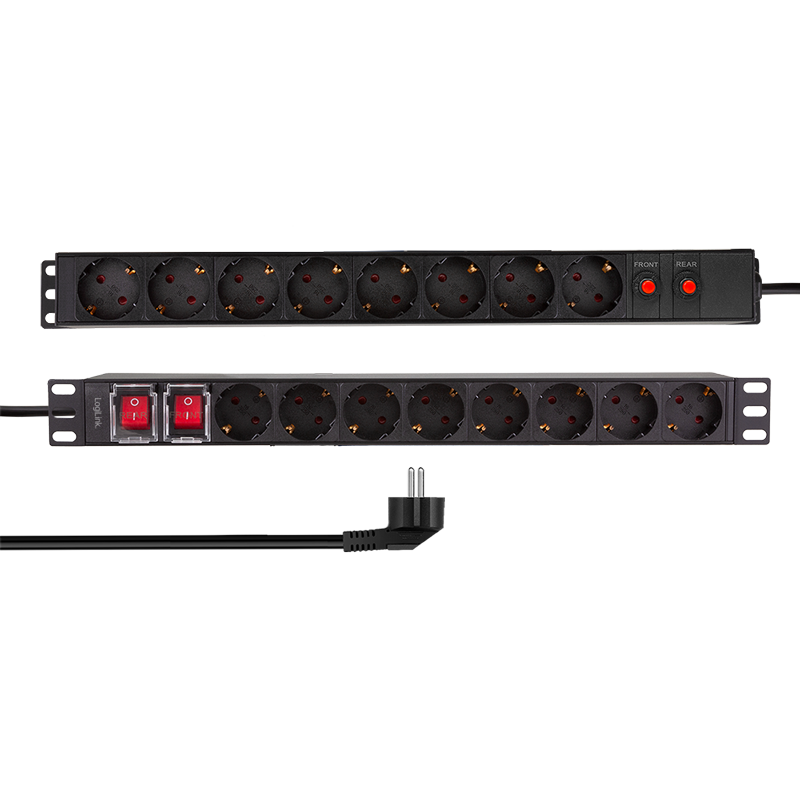 Basic Rack PDU 16-way German socket, with overload protection and switch