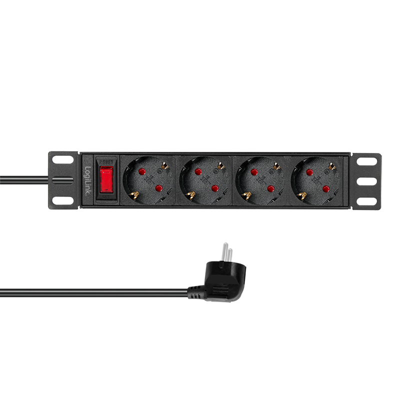 10"-Rack PDU 4-way German socket, with switch