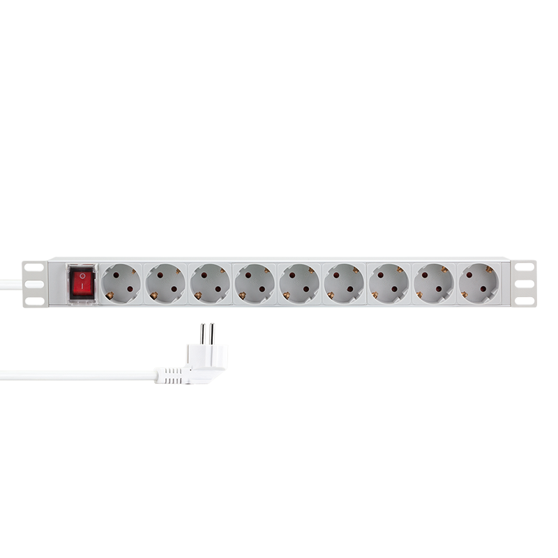 Basic Rack PDU 9-way German socket, with switch, light grey