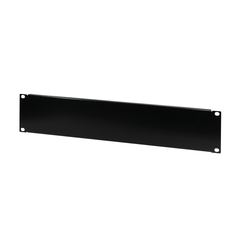 19" solid blank panel 2U, black RAL 9005