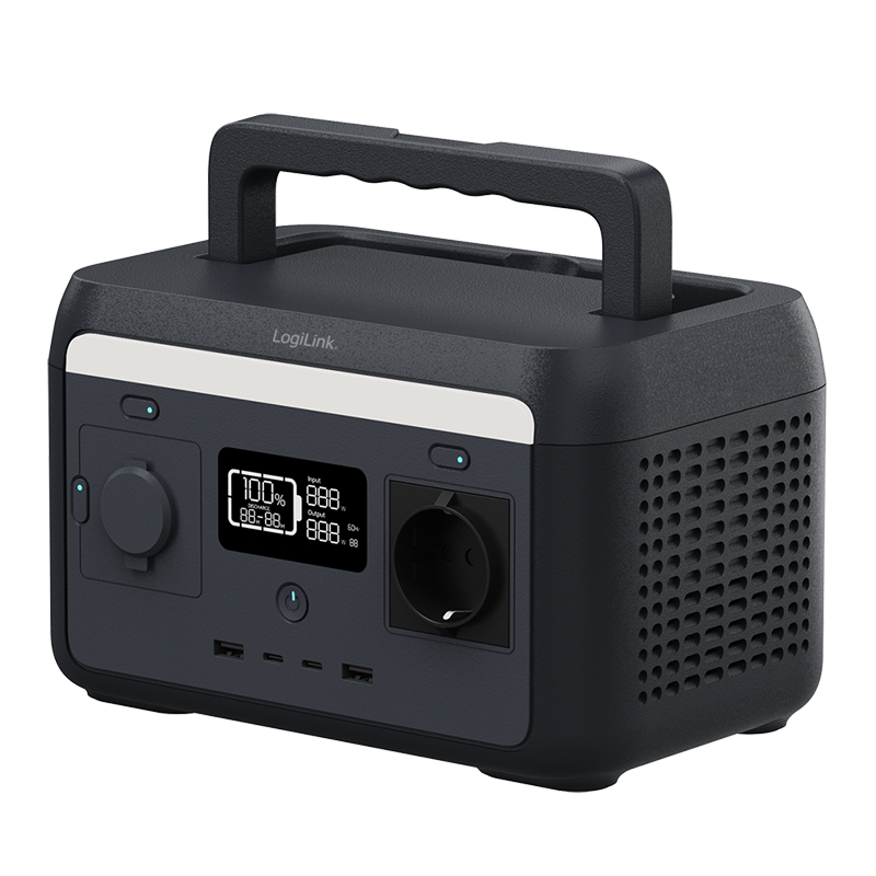 Portable power station, 300 W, LiFePO4 batterie, black