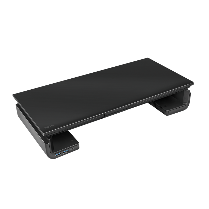 Ergonomic monitor riser with USB ports