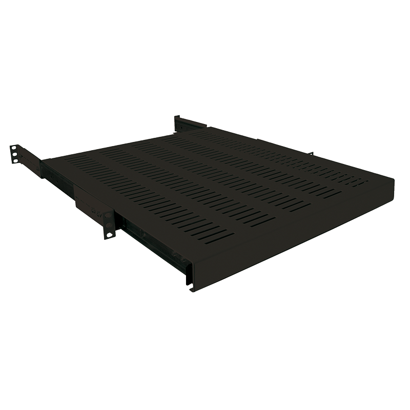 Extendable shelf for racks with a depth of 1200 mm, black