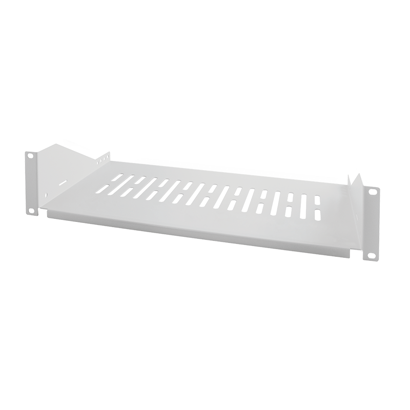 19" cantilever shelf, front screw fixing, d=250mm, grey