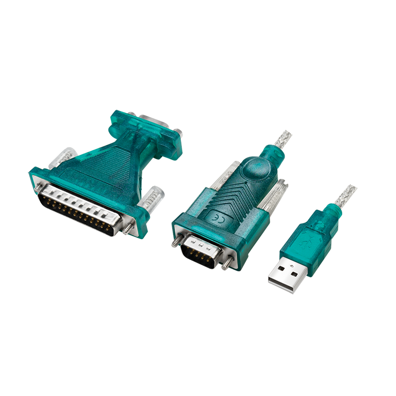 Kabel USB 2.0, USB-A/wtyk – DB9/wtyk + DB25/wtyk (RS232), Win 11, 1.3 m