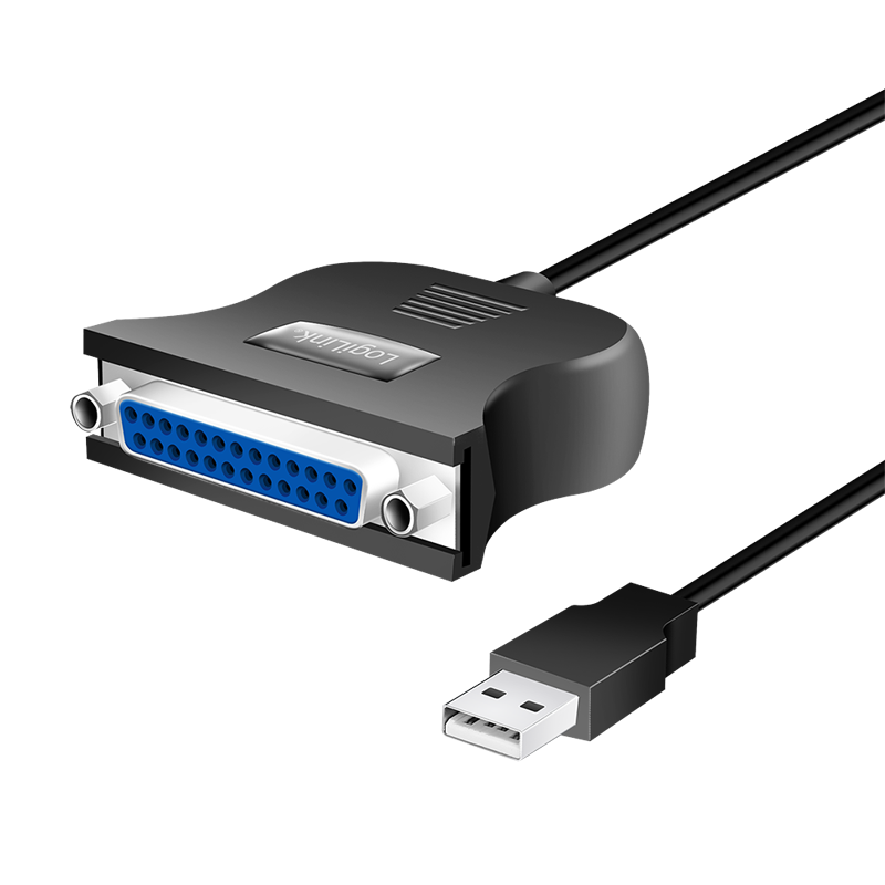 Kabel USB 1.1, USB-A/wtyk – DB25/wtyk, dwukierunkowy, czarny, 1.8 m
