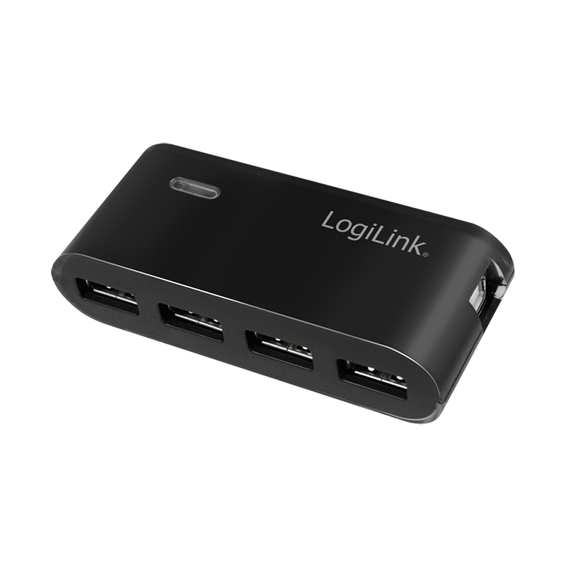 USB 2.0 hub 4-port with power supply black