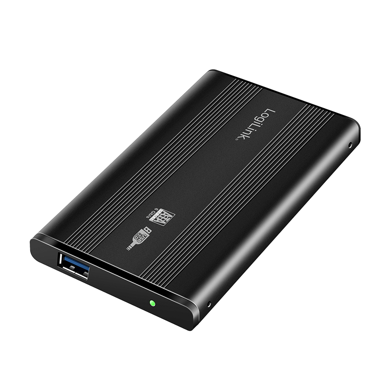 External HDD enclosure 2.5", SATA, USB 3.0, aluminum, black