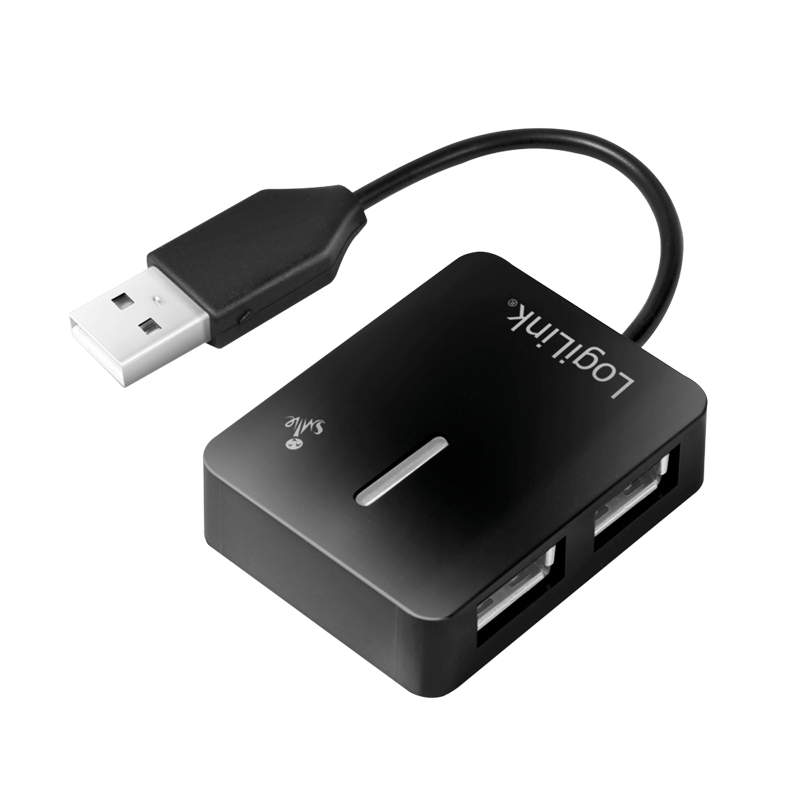 USB 2.0 hub 4-port, Smile, black