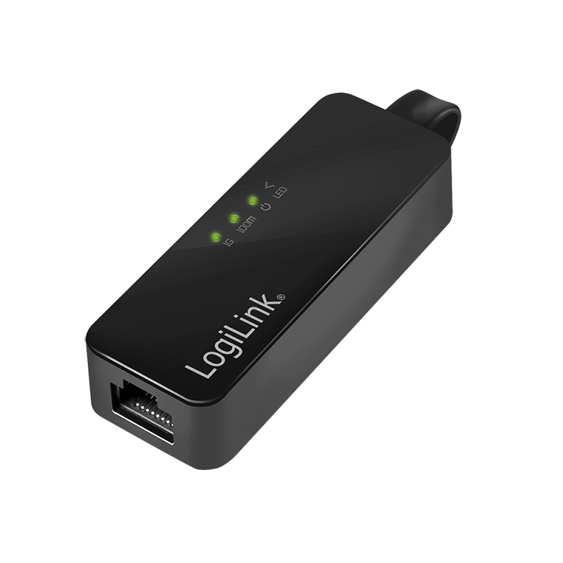 Adapter Ethernet USB 3.0, USB-A/wtyk – RJ45/gniazdo, czarny