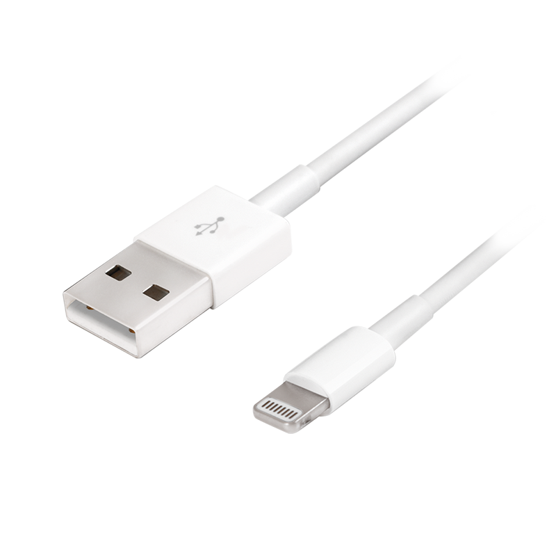 Lightning cable, Apple 8-pin/M to USB-A/M, MFI, white, 1 m