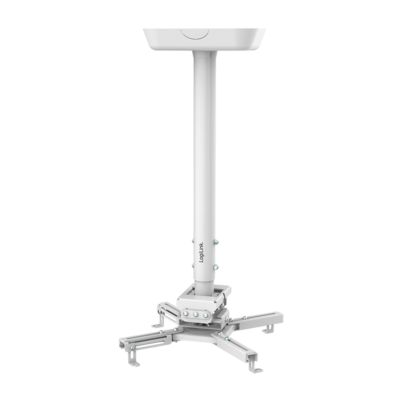 Ceiling projector mount with adjustable arm, white