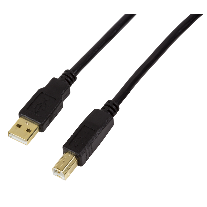 Kabel USB 2.0, USB-A/wtyk – USB-B/wtyk, ze wzmacniaczem, czarny, 15 m