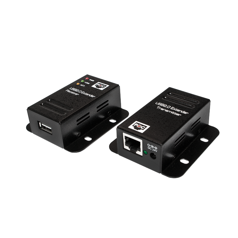 Przedłużacz USB 2.0 przez kabel kat. 5, 50 m, 1 port, do montażu, POE, czarny