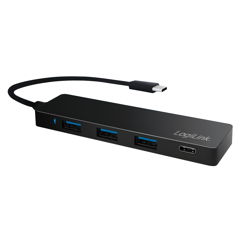 Bardzo smukły koncentrator USB 3.2 Gen1x1 USB-C, 4 porty