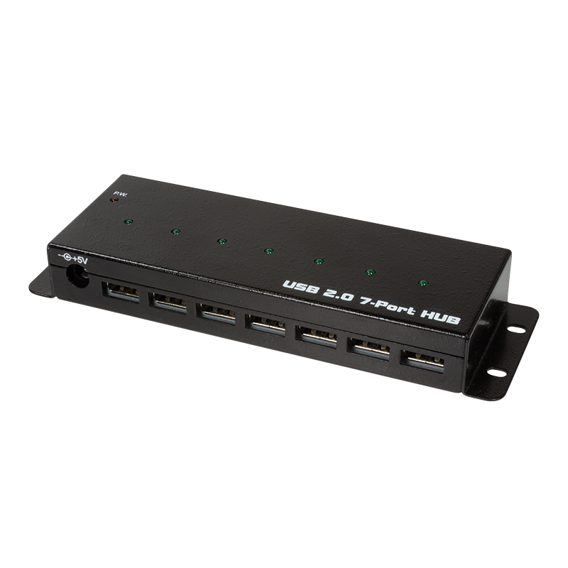 USB 2.0, 7-port, industrial level, metal case