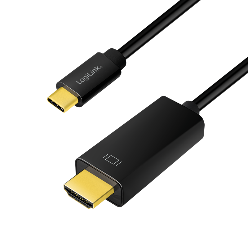 Kabel USB typu C, C/wtyk – HDMI-A/wtyk, 4K/60 Hz, czarny, 1.8 m