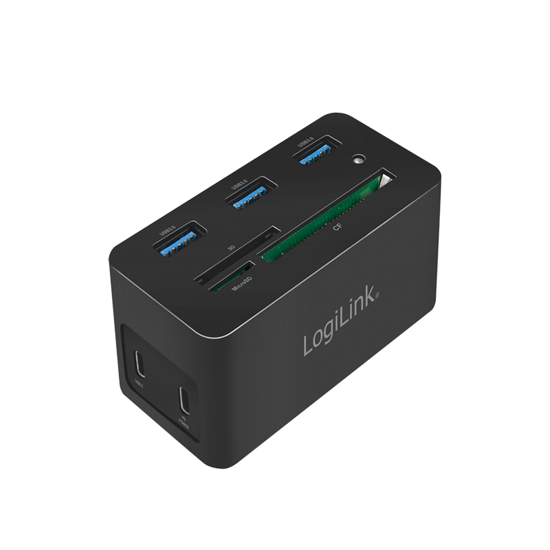 Stacja dokująca USB 3.2 Gen1, USB-C, 10 portów, PD, mini, czarna