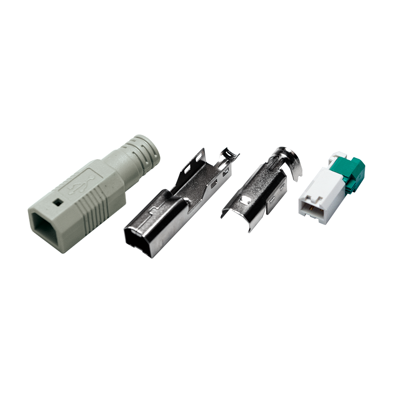 USB 2.0 connector for self assembling, B/M, crimp type, grey — 1