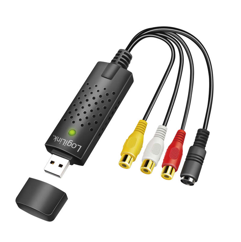 Grabber A/V USB 2.0, USB A/wtyk – 3x Cinch + miniDIN5/gniazdo, czarny