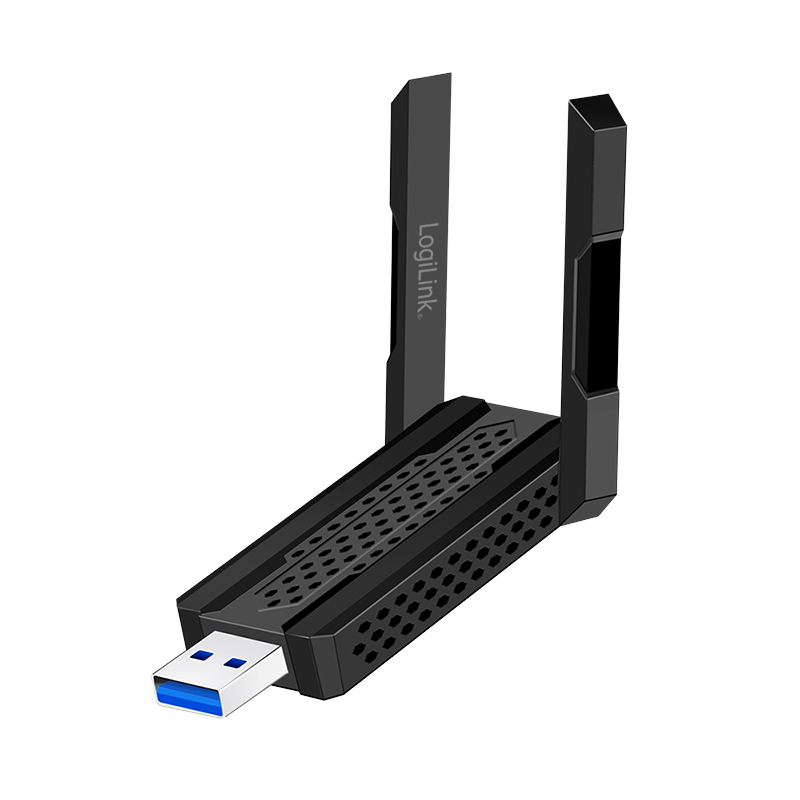 Wi-Fi 6E 5.8 GHz USB adapter, up to 1201 Mbit/s, 4 dBi antennas, hotspot function, black