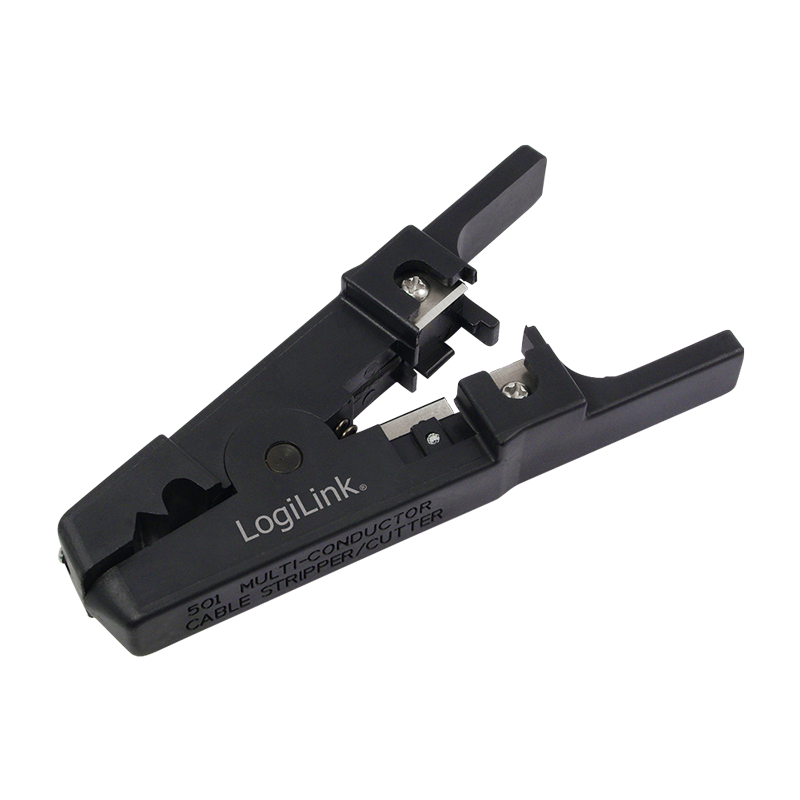 Stripping tool for round cables with a diameter of 3.2 to 9.5 mm