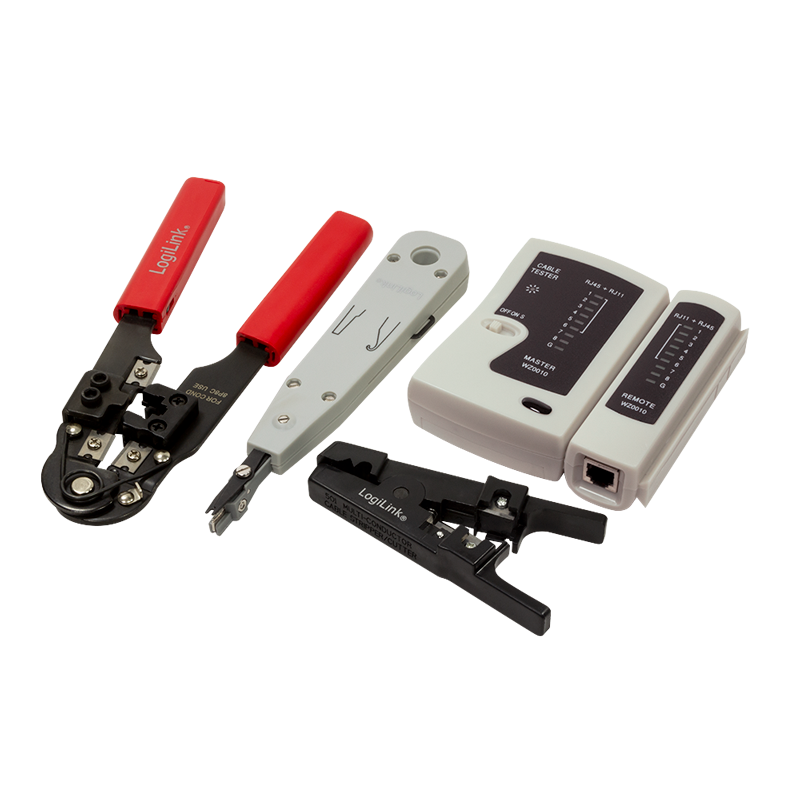 Networking tool set, 4 parts, with bag — 1