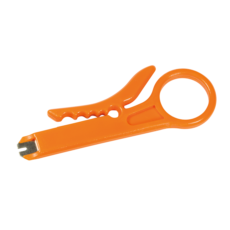 IDC punchdown tool with wire stripper, plastic