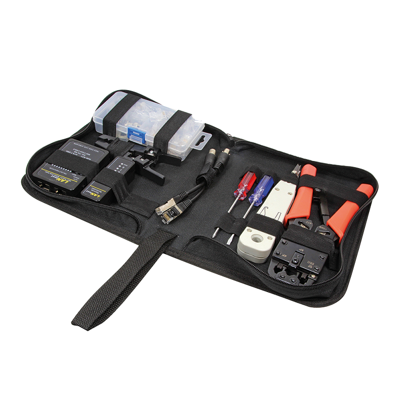 Networking tool set, 6 parts, with bag