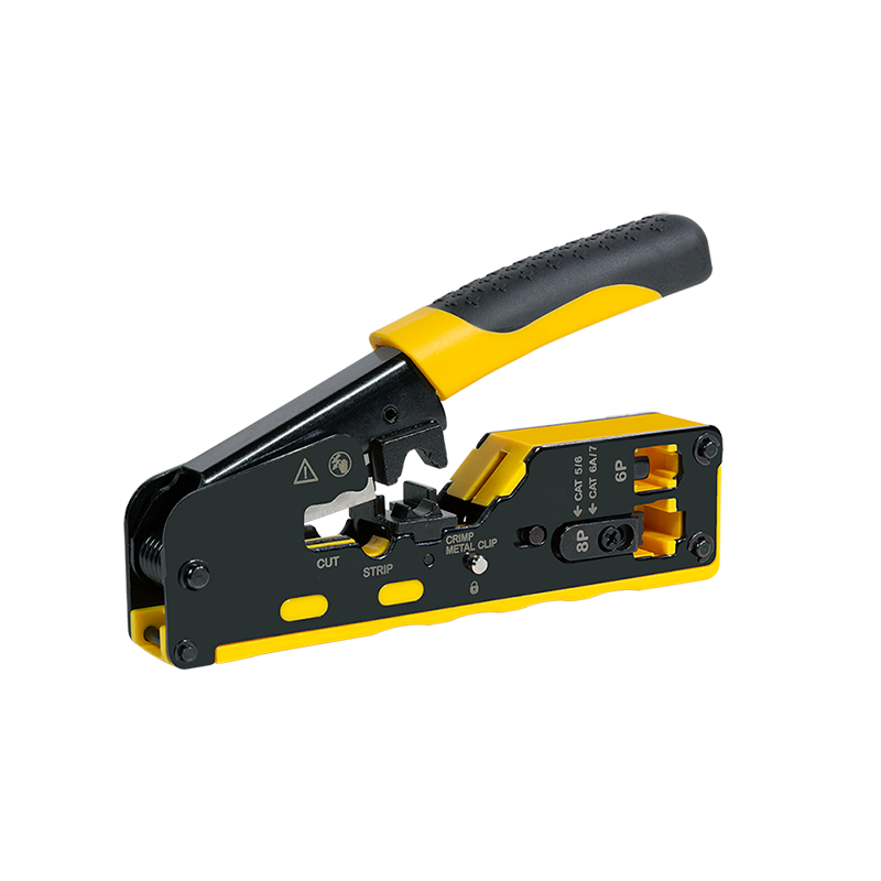 Crimp tool for CAT5/6/6A/7 & PASS THROUGH connectors