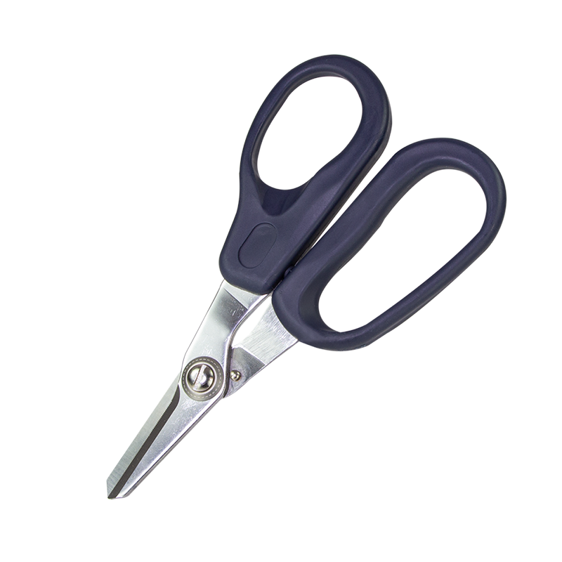 Scissors for kevlar fibers in fiber optic cables