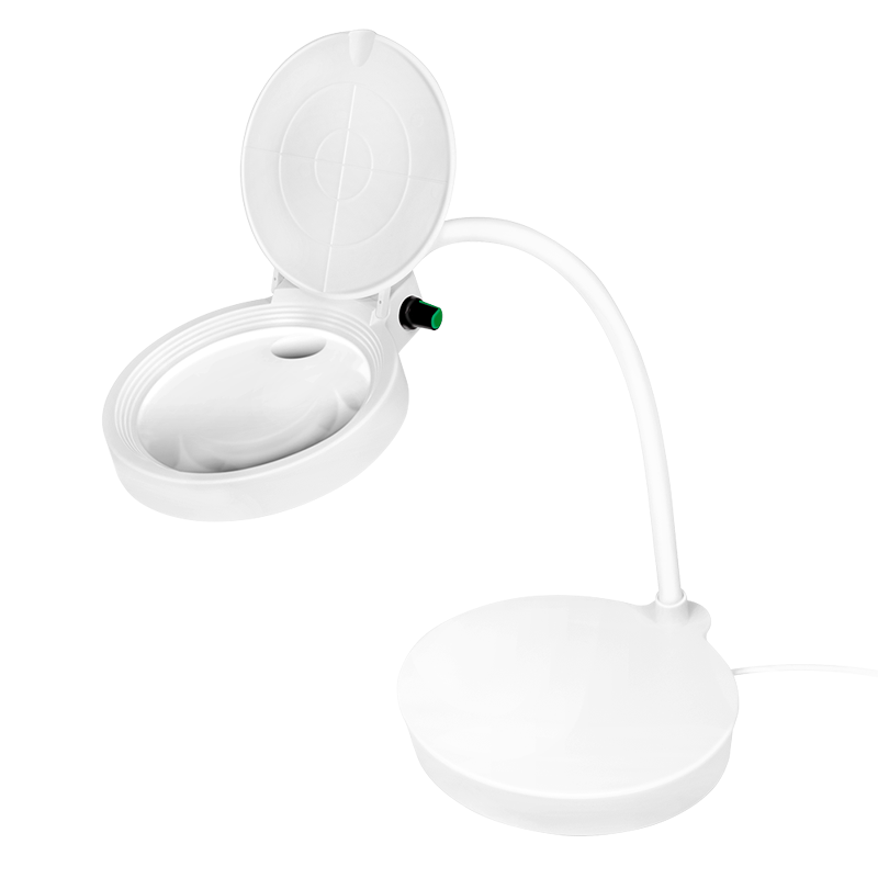 Magnifying glass with stand, 8 & 36 diopter, dimmable