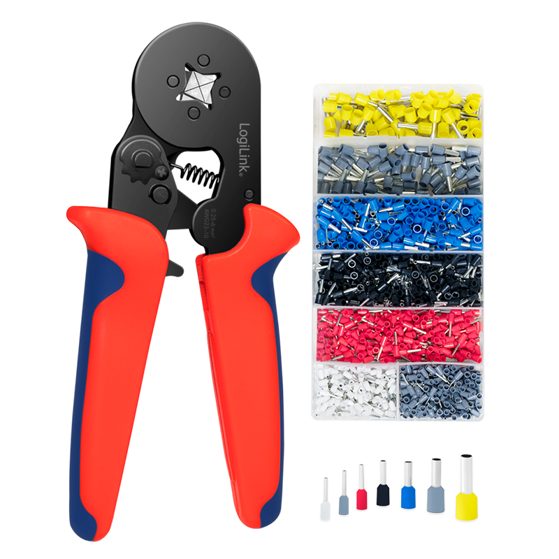 Self-adjusting crimping pliers with wire end ferrule set, 1200 pcs.