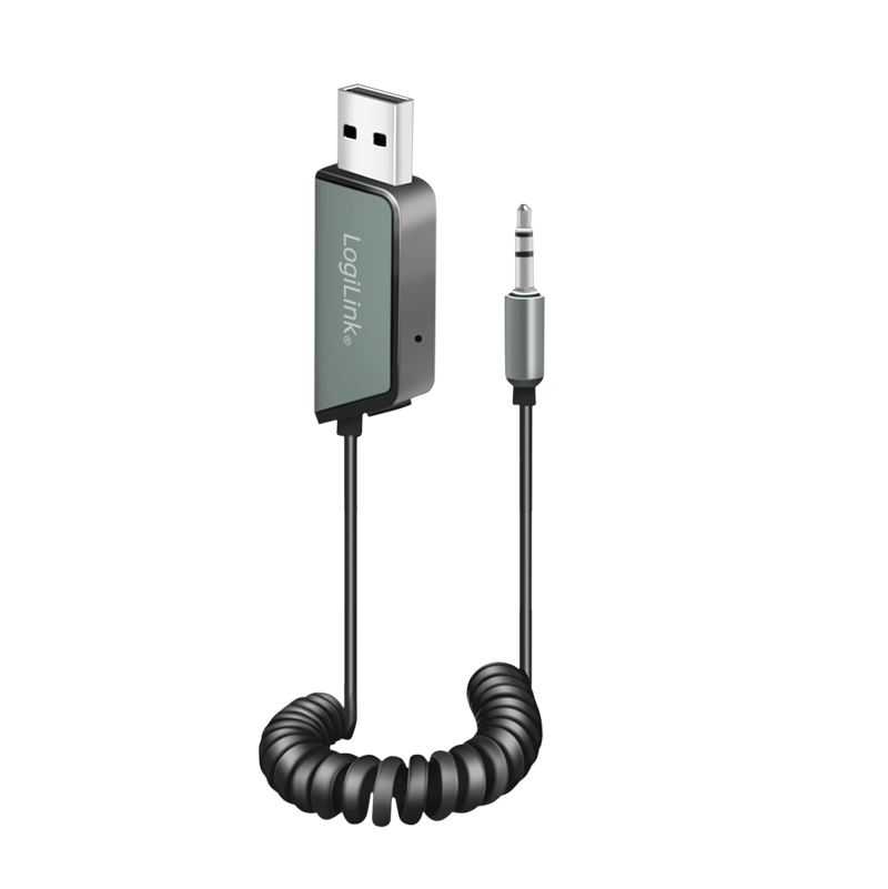 BT 5.3 audio receiver for vehicles, USB-A and 3.5 mm Aux, black