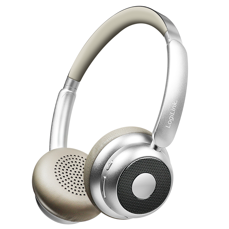 Bluetooth 6.0 wireless over-ear headset, silver