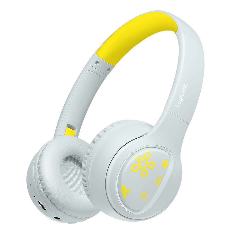 BT 5.4 children's headset with microphone, light blue/yellow