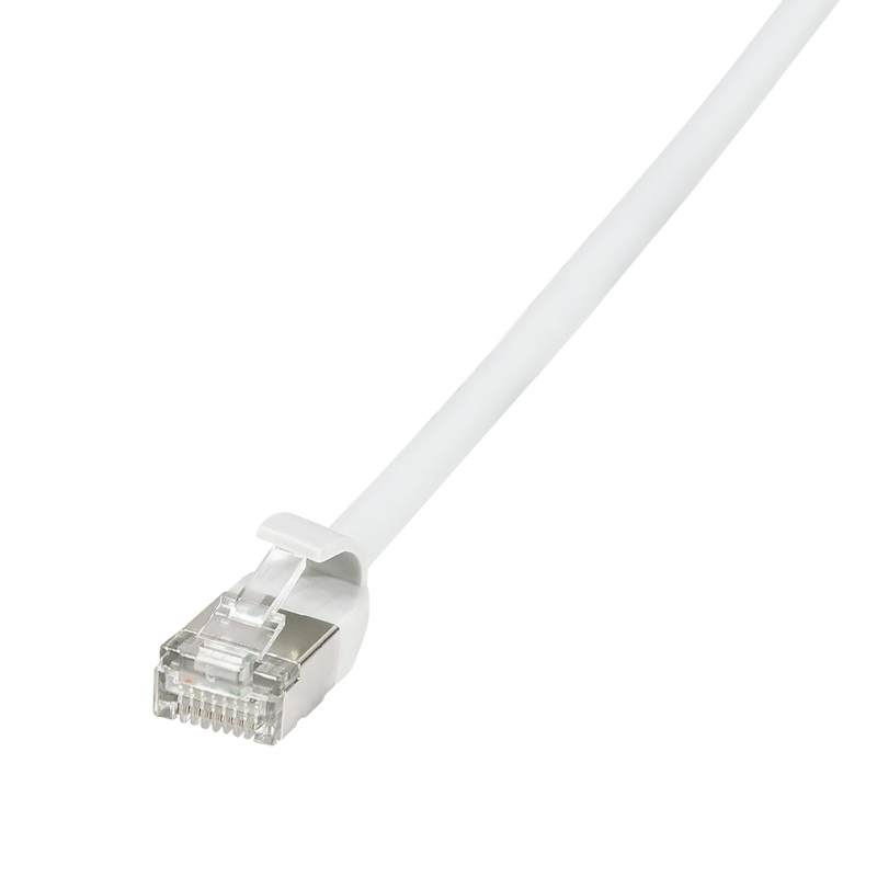 White SlimLine Cat.6A U/FTP patch cable, 0.2 m — 1
