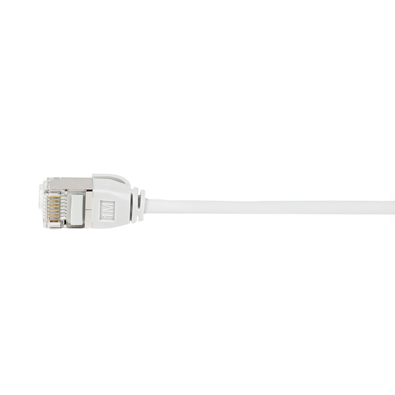 White SlimLine Cat.6A U/FTP patch cable, 0.2 m — 2