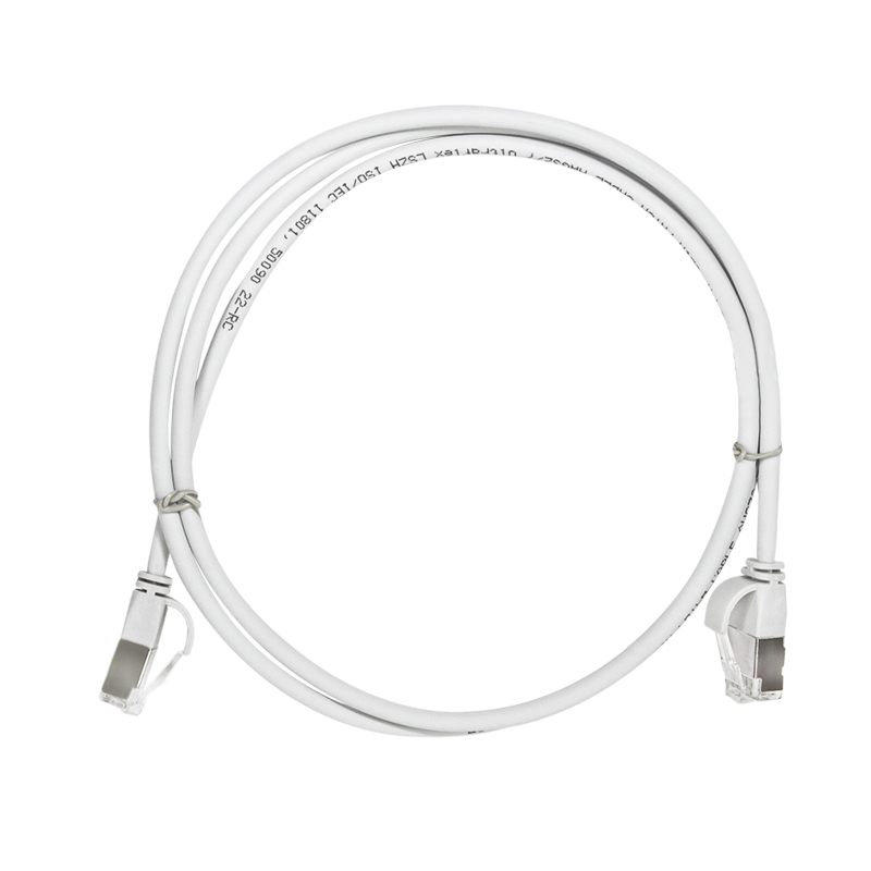 White SlimLine Cat.6A U/FTP patch cable, 0.2 m — 6