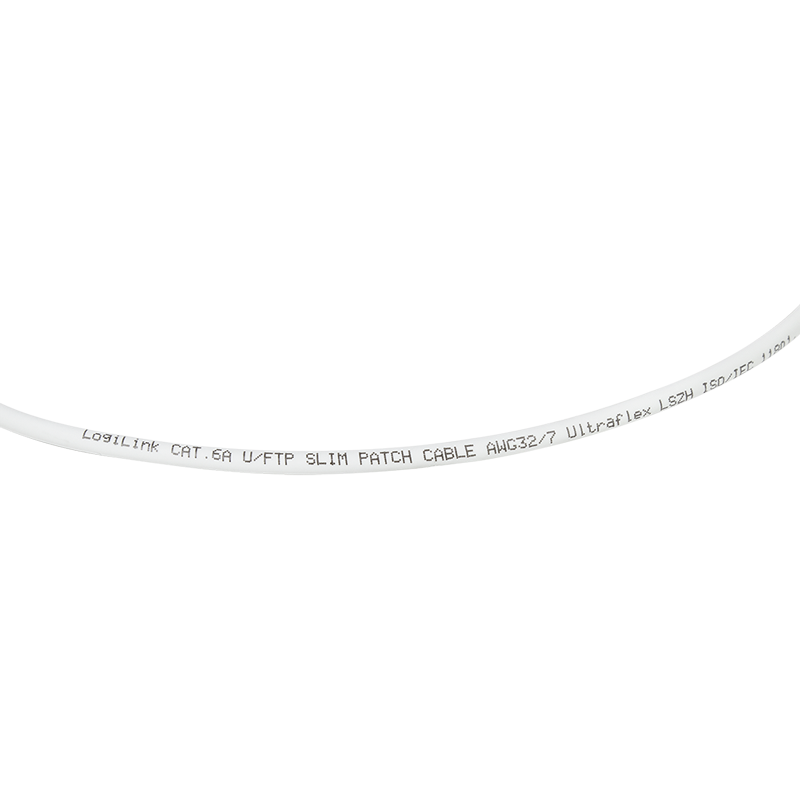 White SlimLine Cat.6A U/FTP patch cable, 0.2 m — 4