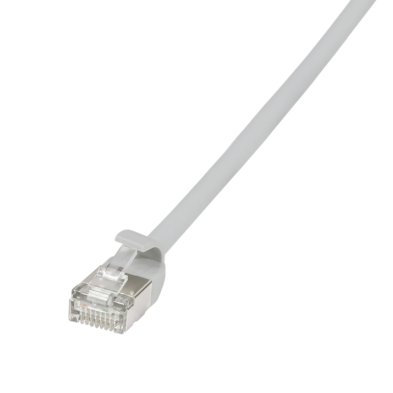 Grey SlimLine Ultraflex Cat.6A U/FTP patch cable, 0.2 m — 1