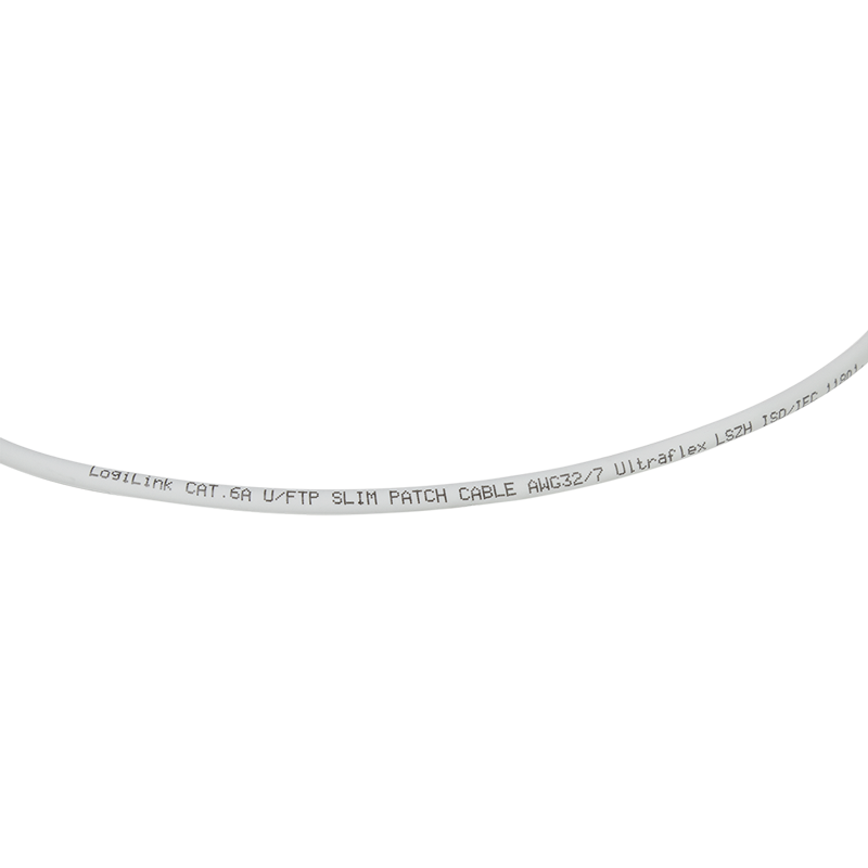 Grey SlimLine Ultraflex Cat.6A U/FTP patch cable, 0.2 m — 4
