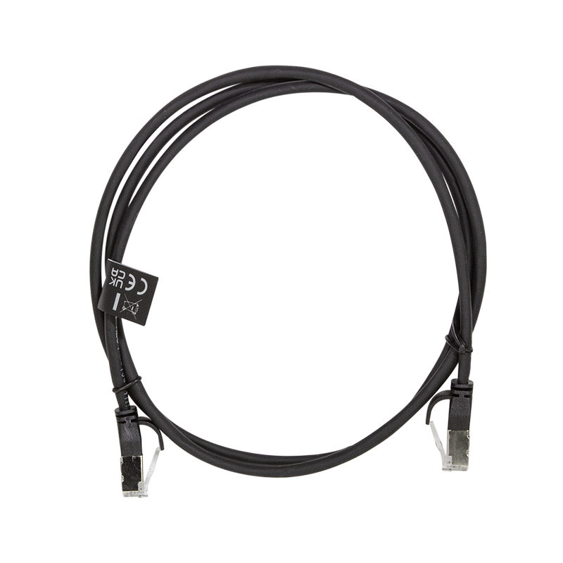 SlimLine Ultraflex Cat.6A U/FTP patch cable, black, 0.2 m — 6