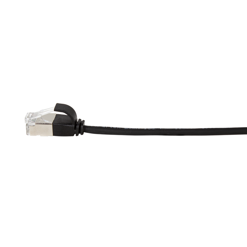 SlimLine Ultraflex Cat.6A U/FTP patch cable, black, 0.2 m — 5