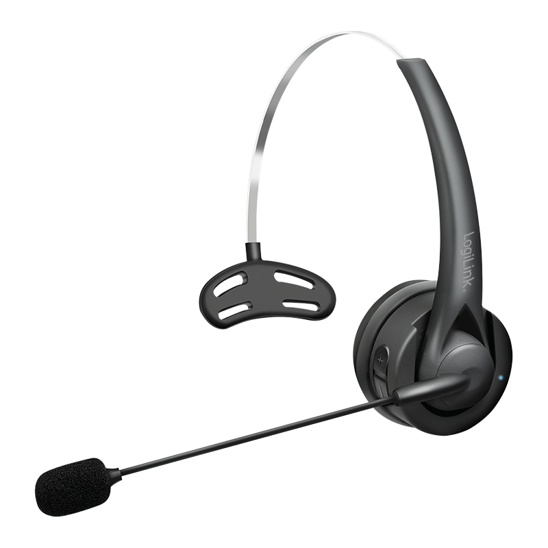 Wireless mono headset with microphone, black